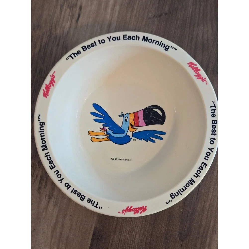 Vtg 1995 Kelloggs Cereal Bowls Set of 4 Tony Tiger Toucan Sam Corny Snap Crackle